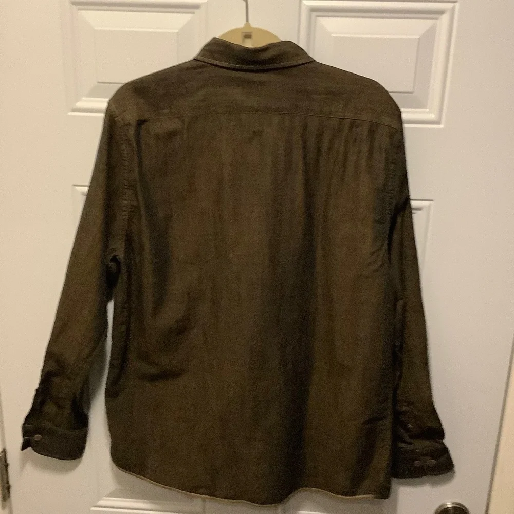 carbon2cobalt| Men’s Medium Button Down Brown Relaxed Casual Boxy 100% Cotton - Picture 8 of 9